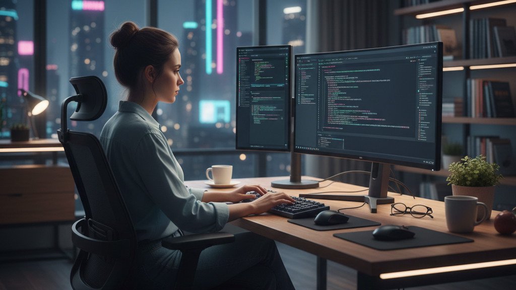 Google Antigravity: IA Revoluciona el Desarrollo Software 1 Persona programando con google antigravity IA